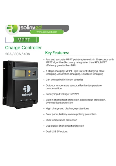 Solinved Sol-mppt330d 30 Amper Mppt Şarj Kontrol Cihazı