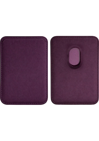 Lunex Premium Süet Magsafe Kartlık Burgundy Wine Apple Uyumlu iPhone 13 Mini Burgundy Wine