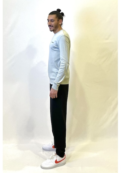 Süperlife Bisiklet Yaka Uzun Kollu Dar Kalıp İnce Erkek Sweatshirt Spr2019k18 Su Yeşili