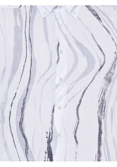 Cacharel Gri Slim Fit Uzun Kollu Gömlek