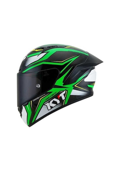 Kyt NZ-Race Carbon Strıde Kapalı Motosiklet Kaskı Beyaz - Siyah - Yeşil