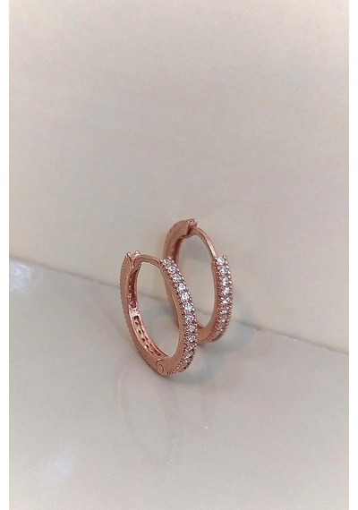 Gümüş 1,1 Cm İnce Taşlı Bayan Halka Küpe Nz523t81 Diğer