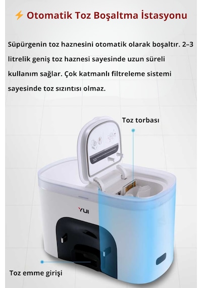 Yui RS16 Pro Akıllı Robot Vacuum & Mop Süpürge