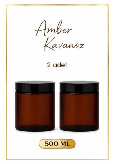 2 Adet Amber Kavanoz 500 Ml - Çok Amaçlı Saklama Kabı