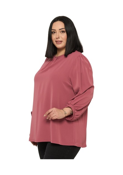 Disentis Modest Büyük Beden Yuvarlak Yaka Truvakar Büzgülü Kollu Rahat Kesim Gül Kurusu Bluz Gül Kurusu Disentis Modest Büyük Beden Yuvarlak Yaka Truvakar Büzgülü Kollu Rahat Kesim Gül Kurusu Bluz Gül Kurusu