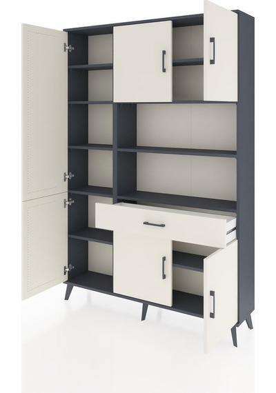 Arges Dolap 10 Raflı Tek Çekmeceli 6 Kapaklı 132x30x195 Antrasit-aytaşı/aytaşı Aytası/aytası Arges Dolap 10 Raflı Tek Çekmeceli 6 Kapaklı 132x30x195 Antrasit-aytaşı/aytaşı Aytası/aytası
