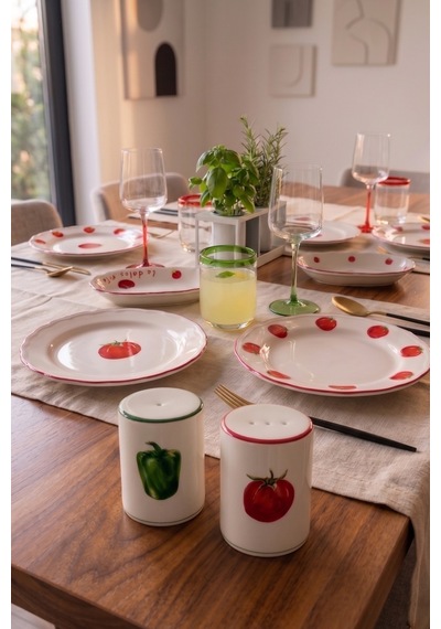 Rakle X Bengi Kurtcebe Pomodoro 2'li Tuzluk-biberlik Seti 6 Cm Çok Renkli