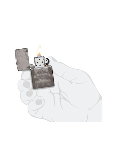 Zippo Harley Davidson Howling Wolves Dizayn Çakmak Füme