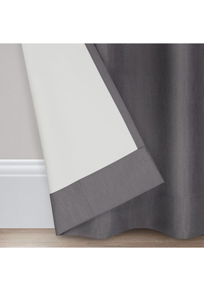 Kendall Düz Dokulu Karartma Termal Yalıtımlı Astar Gromet Pencere Perdesi Yatak Odası İçin 1 Panel , 106,68 Cm X 213,36 Cm, Kömür Rengi