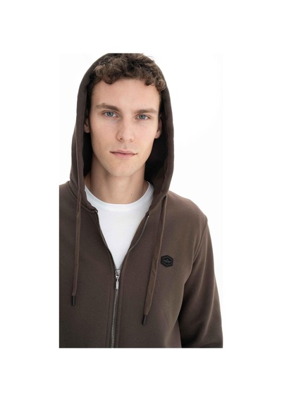 AR-MA Arma Erkek Regular Fit 3 İplik Şardonlu Tam Fermuar Kapüşonlu Cepli Sweatshirt 001