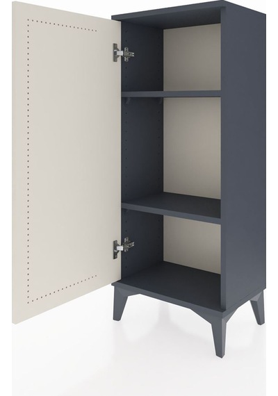 Arges Komodin 2 Raflı Tek Kapaklı 44x30x106 Antrasit-aytaşı Antrasit