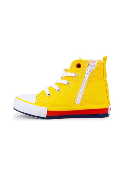 Kiko Kids Tinna Bağcıklı Erkek Çocuk Boğazlı Keten Spor Ayakkabı Sarı