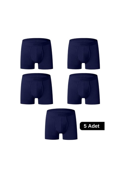 Cnt Erkek Pamuklu Boxer 5'li Paket Lacivert Lacivert