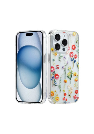 İphone 16 Pro Max Uyumlu Kılıf Solmayan Imd Baskı Desenli, Şeffaf Tpu+pc Botanik Kapak