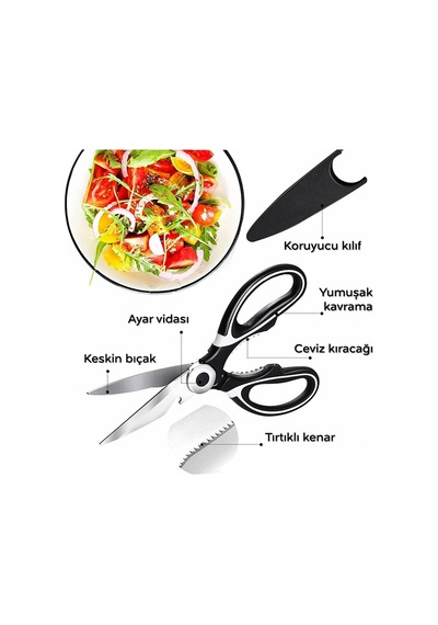 Çok Fonksiyonlu Paslanmaz Çelik Tavuk Makası Tavuk Balık Sebze Makası