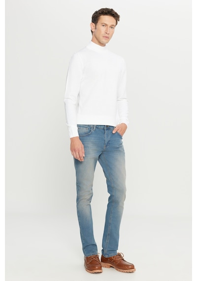AC&Co / Altınyıldız Classics Ekstra Slim Fit Dar Kesim Pamuklu Riss Erkek Jean Kot Pantolon - Petrol Mavisi