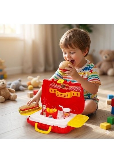 Bbq Burger Menü Valiz Seti - 26 Parça Eğitici Mutfak Oyun Seti Ve Aksesuarlı Oyuncak