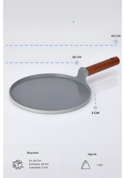 Neoflam Fika Xtrema Kaplama Gri Krep Tavası 26 Cm