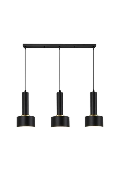 Rsylight Retro Metal Masa Üstü Dekoratif Rustik 3 Lü Siyah Sıralı Avize Siyah