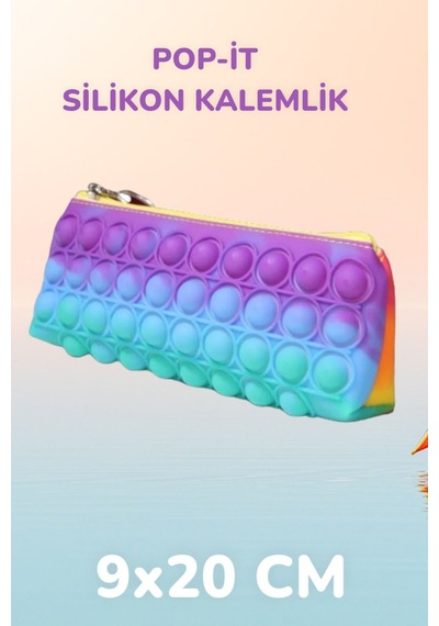 Pop-it Silikon Kalemlik 9x20 Cm Yüksek Kaliteli Malzemeden Üretildi 1 Adet Çok Renkli
