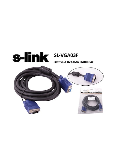 S-Link   Sl-Vga03F 3Mt E-D Ekran Kartı Vga Uzatma