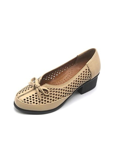 Castle Black 24556 Kadn Deri Comfort Ayakkabı Bej