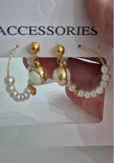 Glamglamour Gold Halka Sallantılı Dörtlü Küpe Set Gold