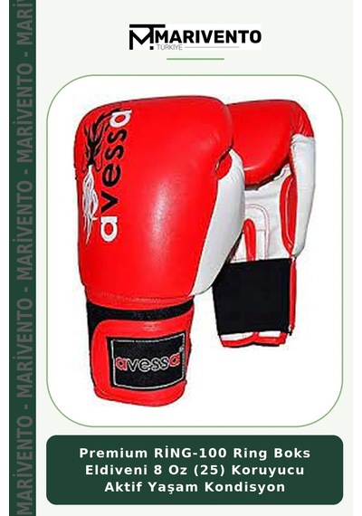 Premium Ring-100 Ring Boks Eldiveni 8 Oz 25 Koruyucu Aktif Yaşam Kondisyon Çok Renkli
