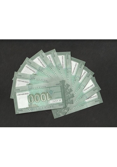 Lübnan 1.000 Livre Çil 001-010 10 Adet Seri Takipli Eski Yabancı Kağıt Para