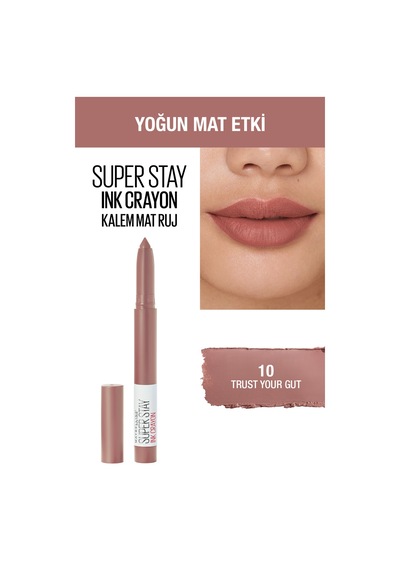 Maybelline New York Süper Stay Ink Crayon Kalem Mat Ruj 10 Trust Your Gut