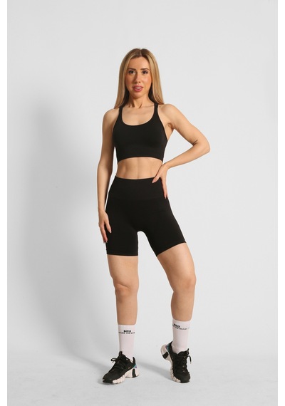 Nature The Brand Ntb Toparlayıcı Terletmez Esnek Kumaş Push-up Büzgüsüz Kısa Tayt Black Color SiYAH