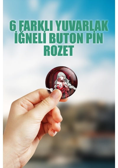 Phrolova Wuthering Waves Gacha Çanta Süsü Rozet İğneli Buton Rozet Seti 6 Adet Altılı