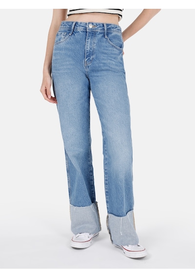 Colin's Colins 885 Camellia Normal Kesim Yüksek Bel Düz Paça Jean Kadın Pantolon Denim