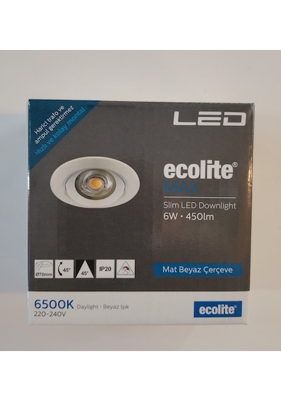 Ecolite Max 6w 6500k Led Gömme Spot Beyaz Işık