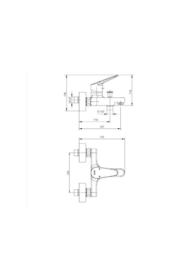 Eca Spylos Banyo Bataryası + Eca Logica Sürgülü Duş Seti Üst Takımı Krom