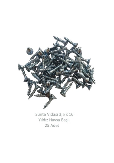 Sunta Vidası, 3,5 X 16 Mm, 25 Adet, Yhb Vida 3,5 x 16