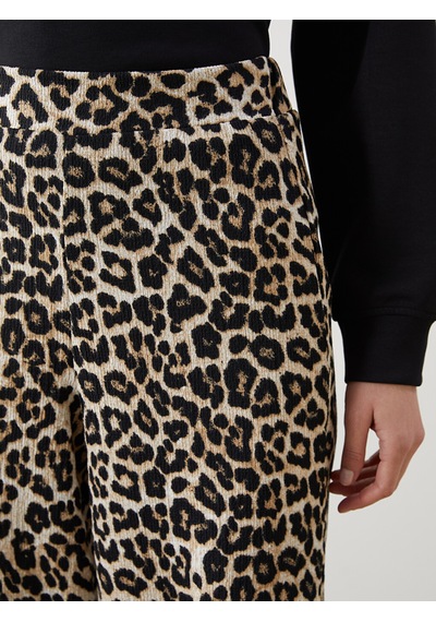 Lcwaıkıkı Classic Kahverengi Standart Fit Leopar Desenli Kadın Pantolon