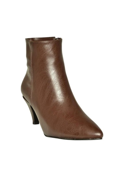 Fox Shoes R404710009 Kahverengi Alçak Topuklu Kadın Bot Kahverengi-suni Deri