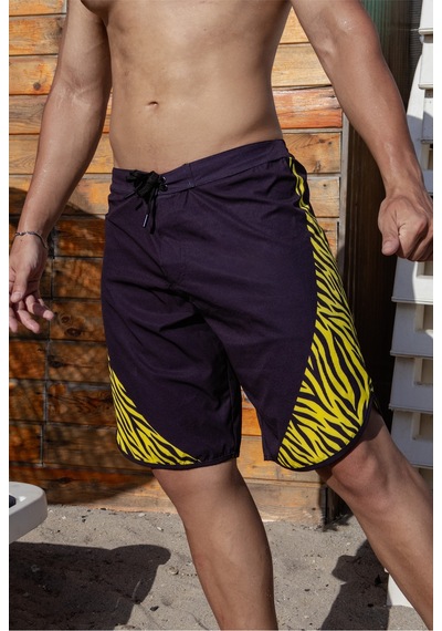 Pose I Down Leo Yellow Surf Boardshort Siyah
