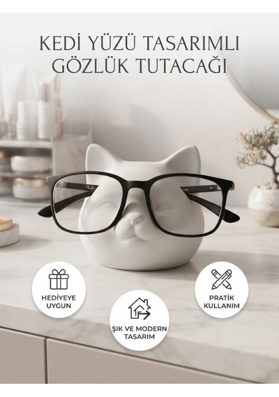 Kedicil Figür Tasarımlı Gözlük Tutucu Ve Çok Amaçlı Organizer