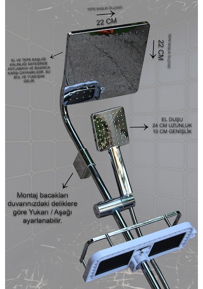 5512 Geniş Sabunluklu Robot Duş Seti Metalik Ve Eko Başlıklı Banyo Duş Takımı Krom