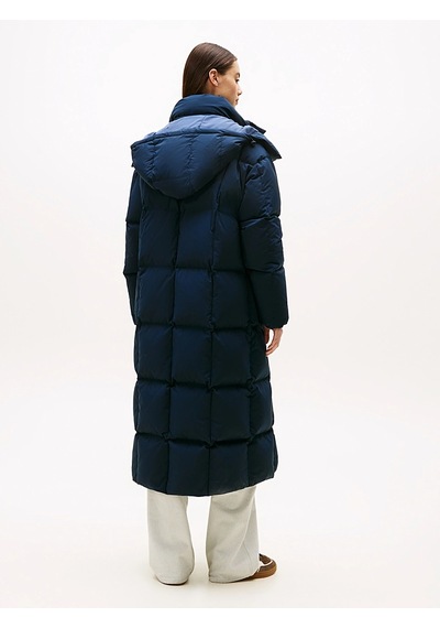 Tommy Hilfiger Kadın Marka Logolu Kapitone Dikişli Kapüşonlu Günlük Kullanıma Uygun Lacivert Mont Dw0dw21977 C1g
