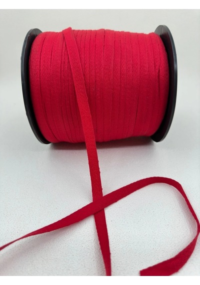 1 Cm Polyester Balıksırtı Şerit-5 Metre-kırmızı