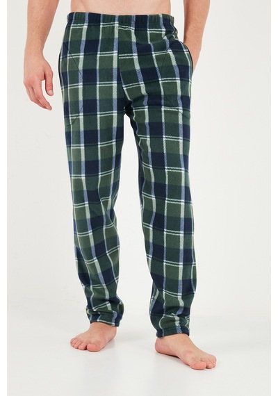 Buratti Lastikli Bel Düz Paça Yumuşak Dokulu Polar Pijama Altı Erkek Pijama Altı 6098001 Yeşil