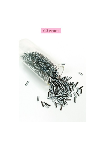 Uzun Boru Kesme Boncuk Çap 2mm Uzunluk 10 Mm - 60 Gram - Siyah Beyaz - Bnc290