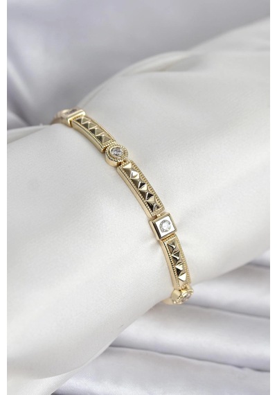 Xuping Punta Model Gold Renk Kadın Bileklik Renkli Renkli
