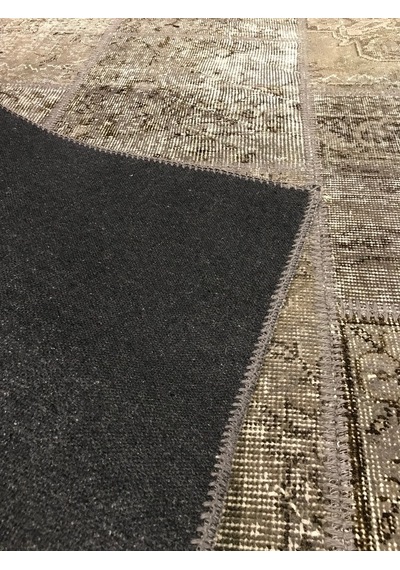 Patchwork Halı El Dokuma Kök Boya (459107309) Gri