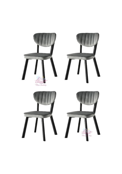 Esinti Metal Sandalye Renkli Ayak 4 Lü Set Cafe,restaurant,mutfak,salon,yemek Odası Sandalyesi 001