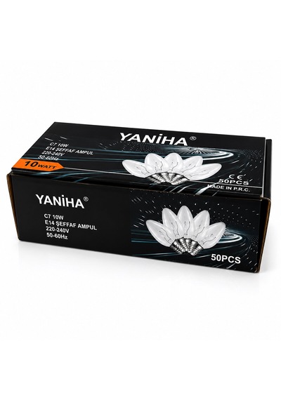 50 Adet Şeffaf Gece Lambası Ampul E14 - 10w C7 5286