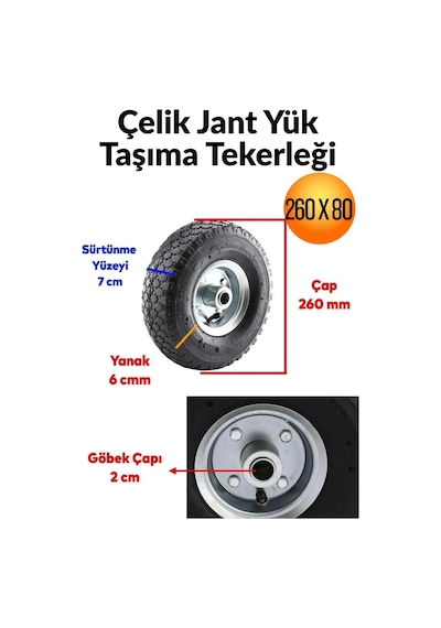 260 X 80 Mm Çelik Jant Tekerlek Siboplu Bilyeli Rulmanlı Havalı Dublex El Arabası Yük Taşıma Tekeri İskele Tekeri Taşıma Arabası Tekeri 260 X 80 Mm Çelik Jant Tekerlek Siboplu Bilyeli Rulmanlı Havalı Dublex El Arabası Yük Taşıma Tekeri İskele Tekeri Taşıma Arabası Tekeri